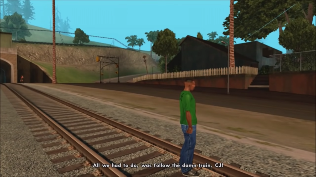 Damn train CJ in GTA San Andreas